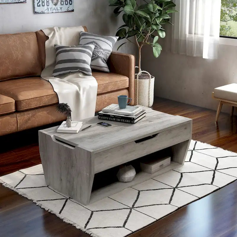Table basse relevable en bois Rere Rustic de 104 cm