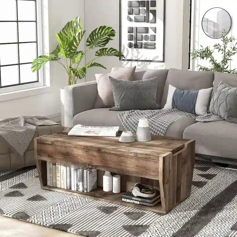 Rere Rustic 41-inch Wood Lift-top Coffee Table by 