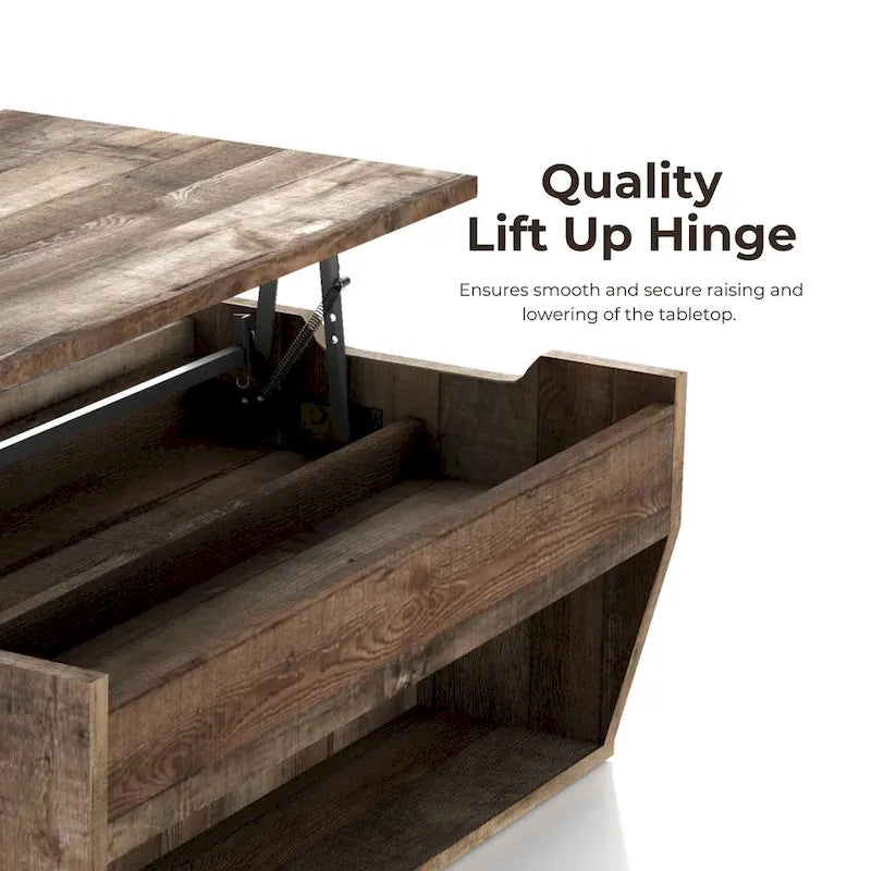 Table basse relevable en bois Rere Rustic de 104 cm