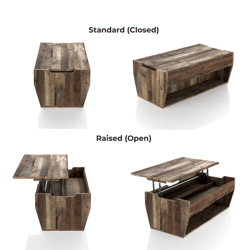 Table basse relevable en bois Rere Rustic de 104 cm
