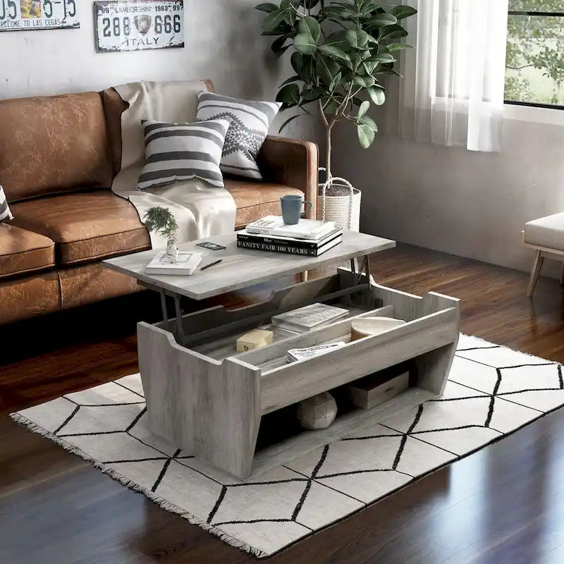 Table basse relevable en bois Rere Rustic de 104 cm
