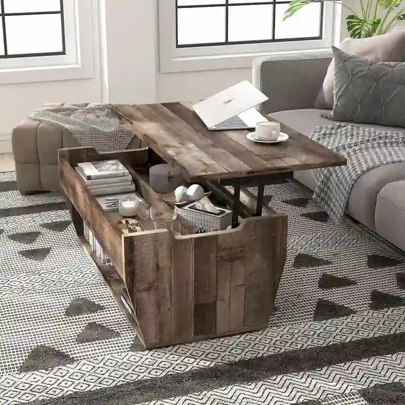 Table basse relevable en bois Rere Rustic de 104 cm