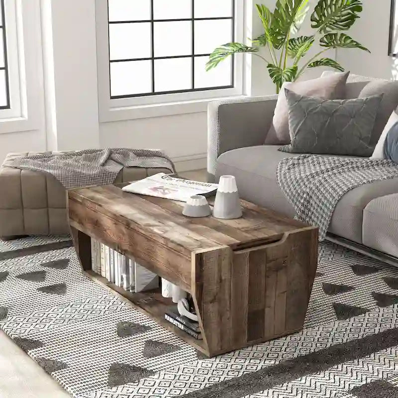 Table basse relevable en bois Rere Rustic de 104 cm
