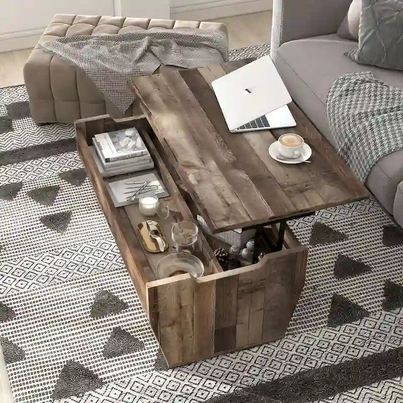 Table basse relevable en bois Rere Rustic de 104 cm