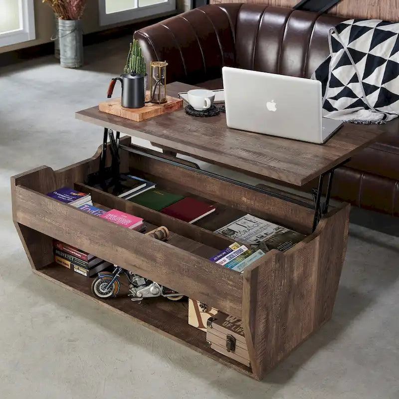 Table basse relevable en bois Rere Rustic de 104 cm