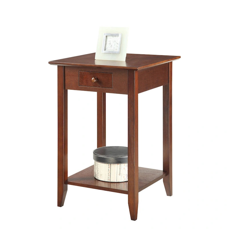 Table de chevet à 1 tiroir avec étagère