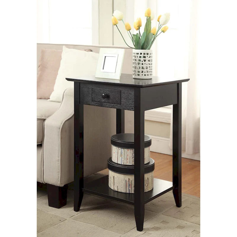 Table de chevet à 1 tiroir avec étagère
