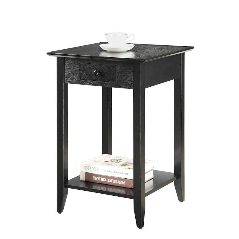 Table de chevet à 1 tiroir avec étagère