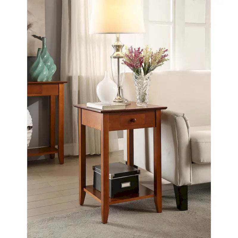 Table de chevet à 1 tiroir avec étagère