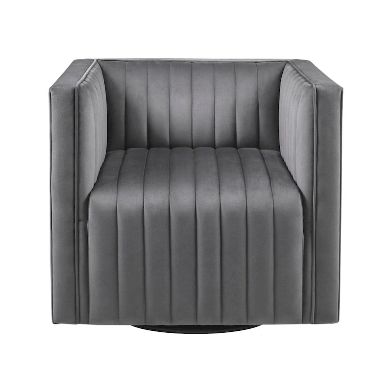 Fauteuil pivotant capitonné Gayley Channel