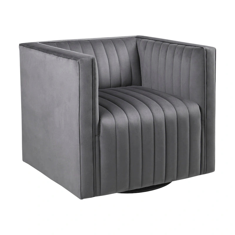 Fauteuil pivotant capitonné Gayley Channel