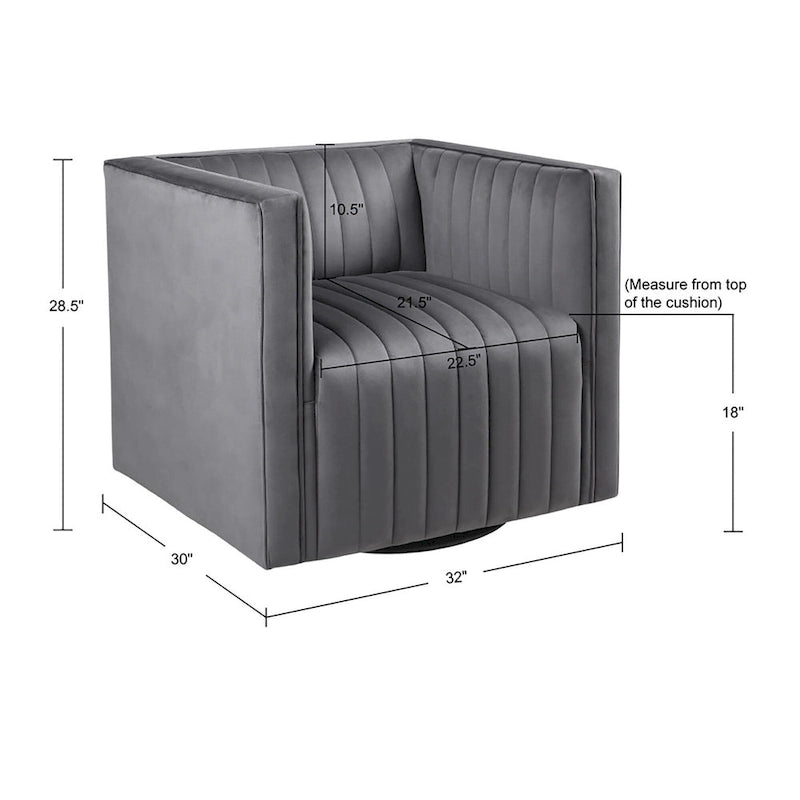 Fauteuil pivotant capitonné Gayley Channel