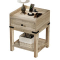 Table d'appoint de style ferme avec station de recharge, ports USB et prises électriques