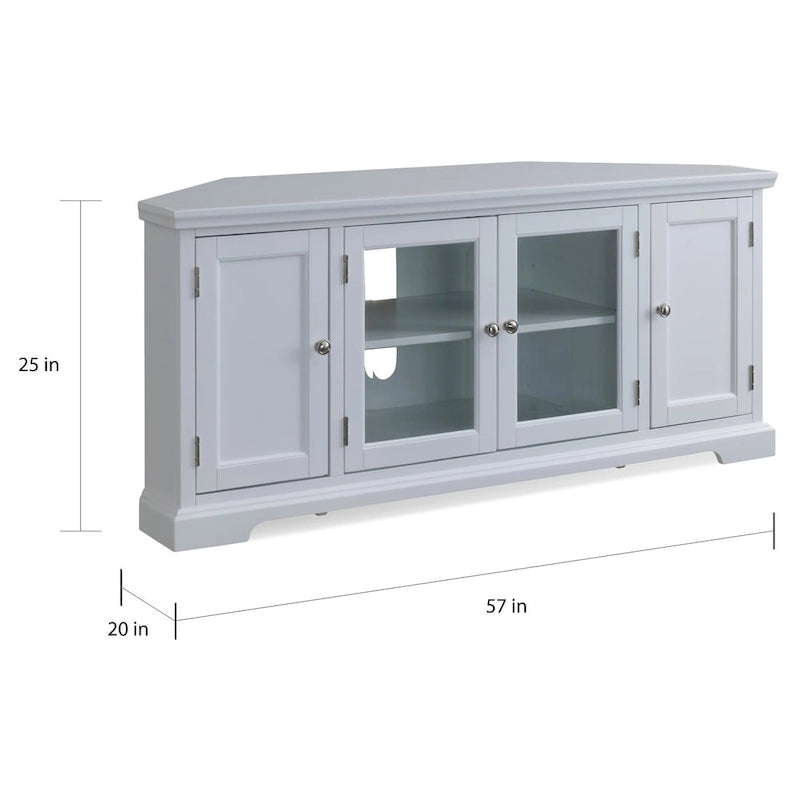 Meuble TV d'angle 85386 avec rangements fermés