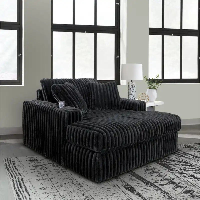 Chaise longue surdimensionnée avec porte-gobelets et chargement USB