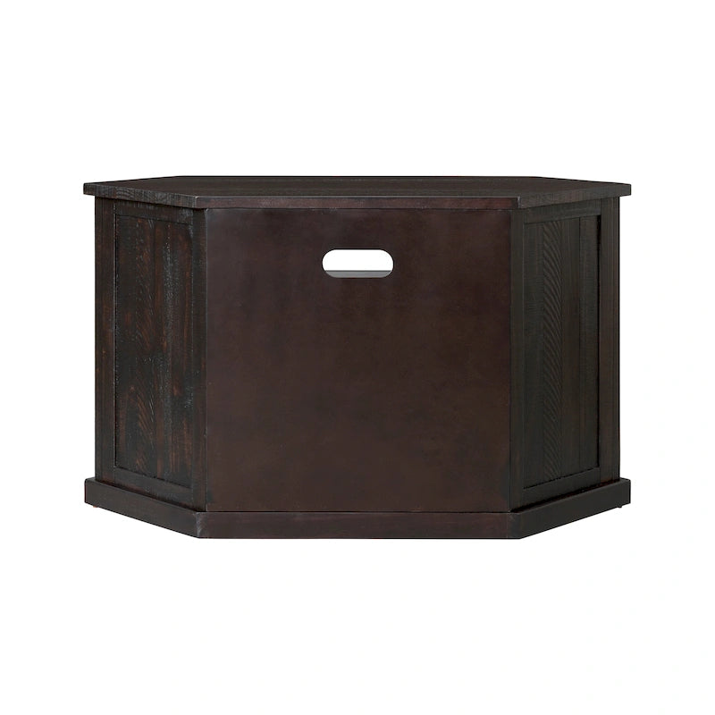 Meuble TV d'angle rustique en bois massif de 50 pouces