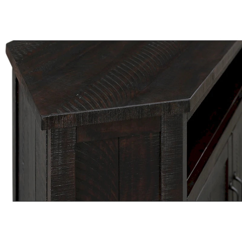Meuble TV d'angle rustique en bois massif de 50 pouces