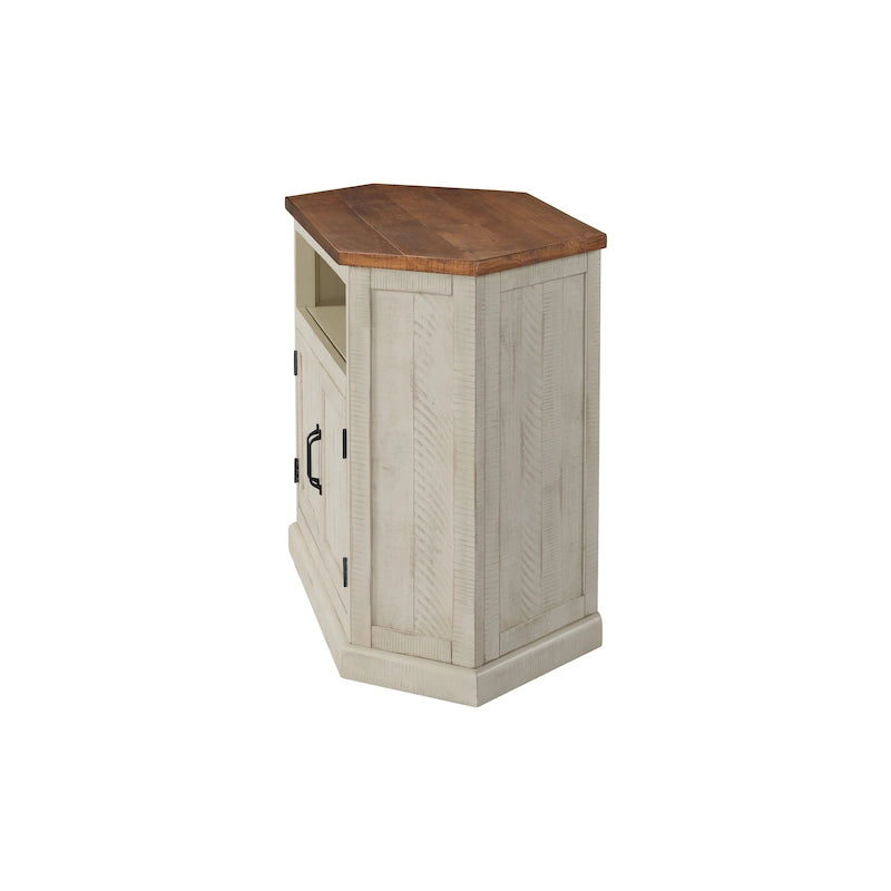 Meuble TV d'angle rustique en bois massif de 50 pouces