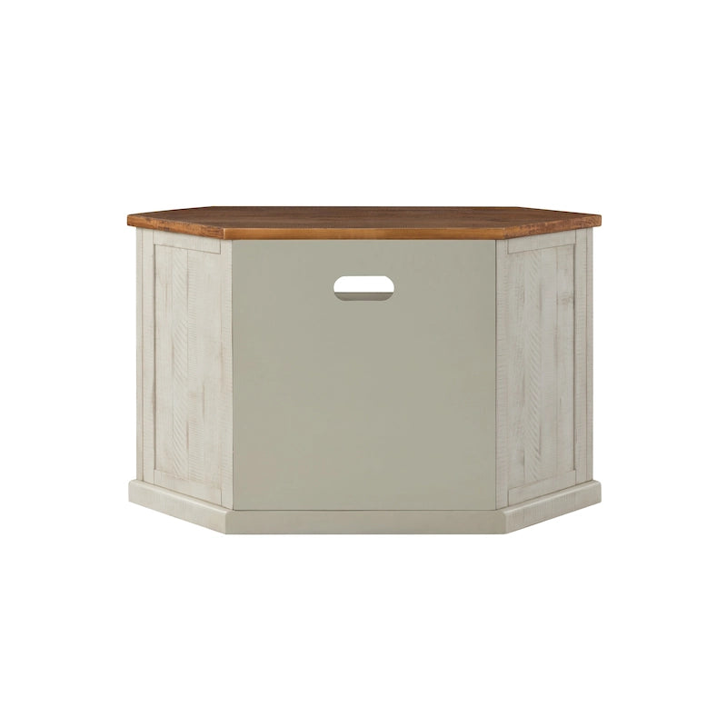 Meuble TV d'angle rustique en bois massif de 50 pouces
