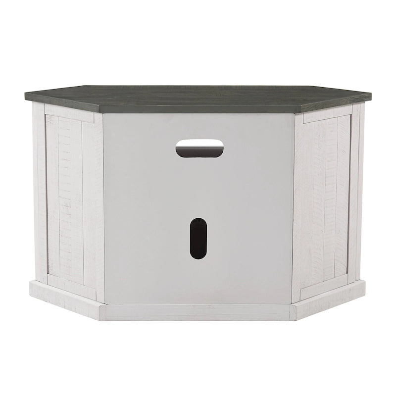 Meuble TV d'angle rustique en bois massif de 50 pouces
