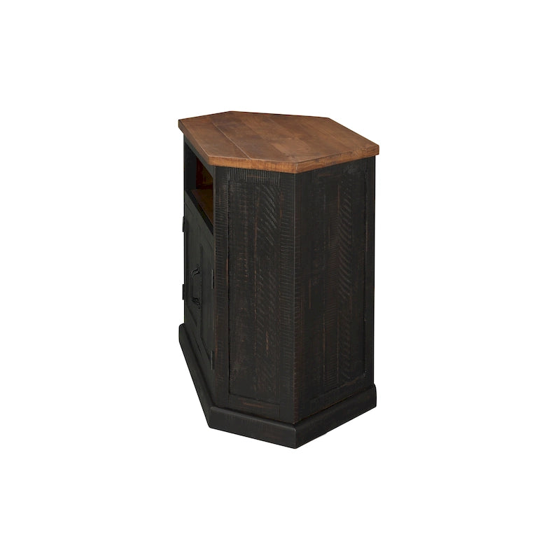 Meuble TV d'angle rustique en bois massif de 50 pouces