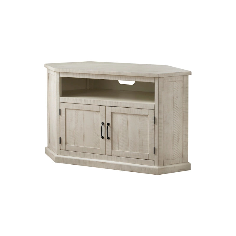 Meuble TV d'angle rustique en bois massif de 50 pouces