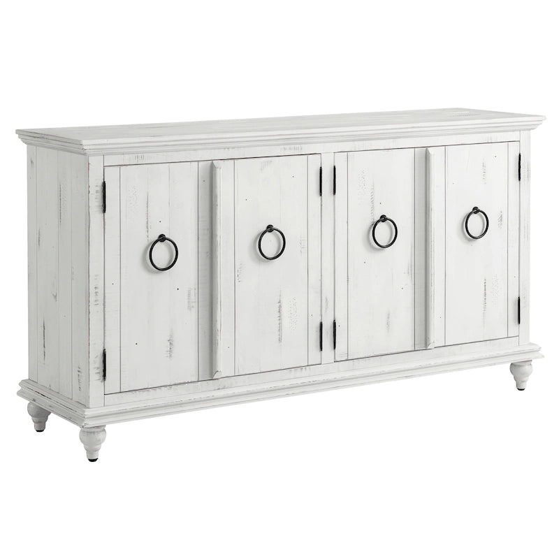 Meuble TV console en bois massif à 4 portes de 165 cm - 89 cm de haut x 165 cm de large x 46 cm de profondeur