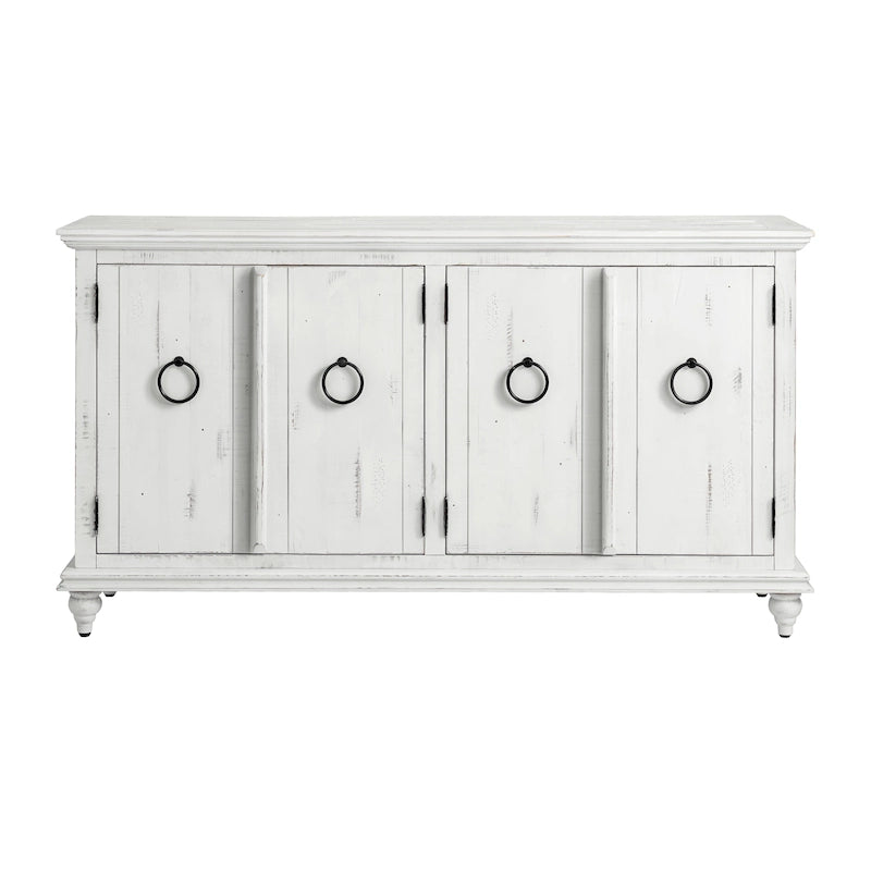 Meuble TV console en bois massif à 4 portes de 165 cm - 89 cm de haut x 165 cm de large x 46 cm de profondeur