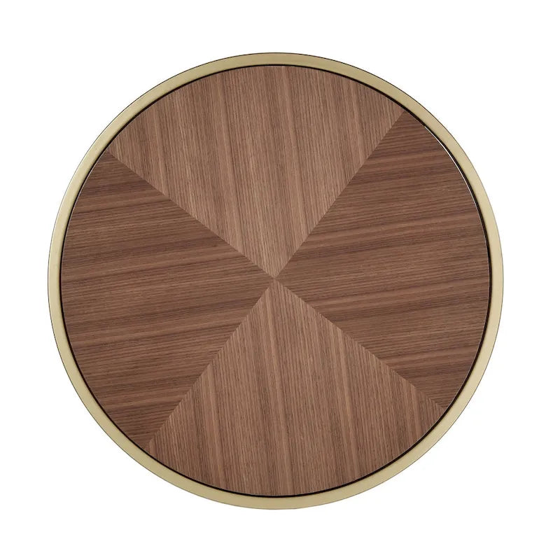 Table d'appoint ronde Cooke avec base en métal