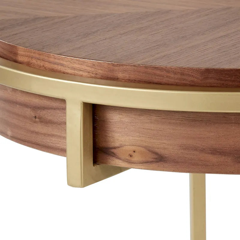 Table d'appoint ronde Cooke avec base en métal