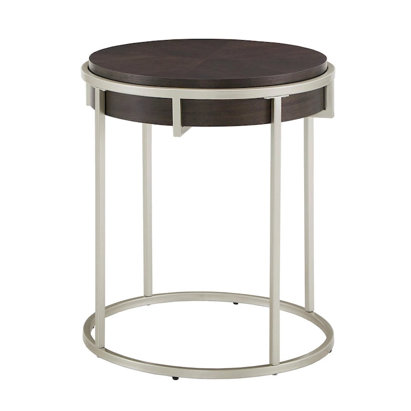 Table d'appoint ronde Cooke avec base en métal