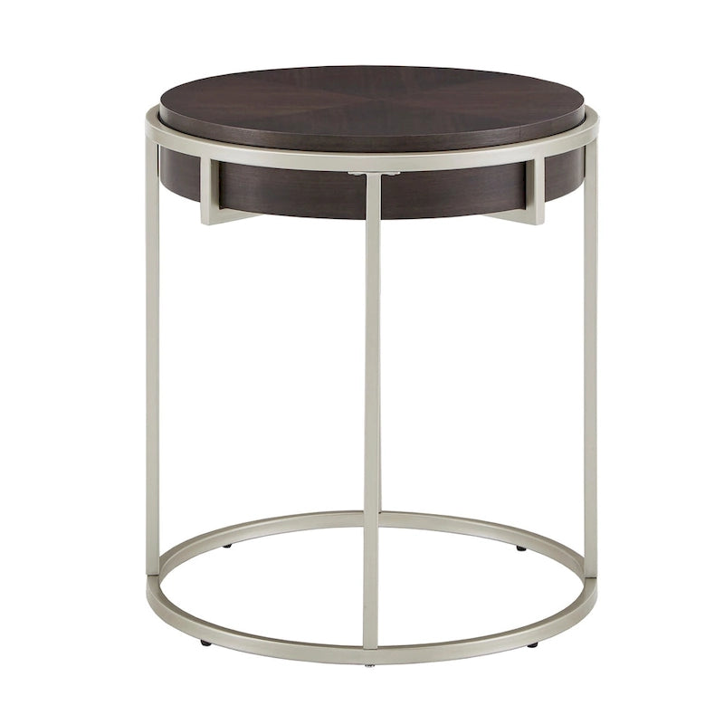 Table d'appoint ronde Cooke avec base en métal
