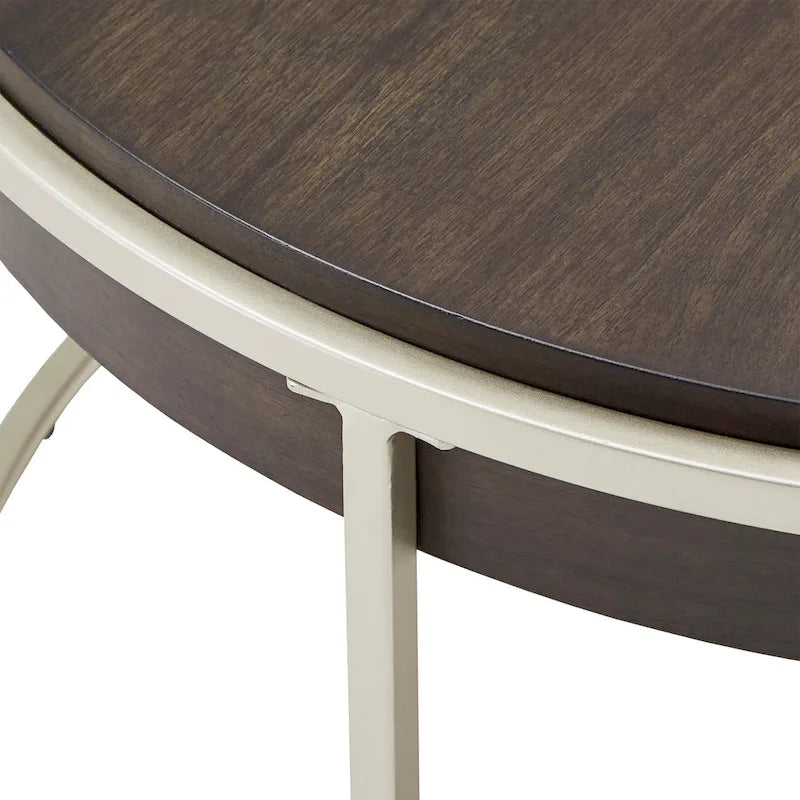 Table d'appoint ronde Cooke avec base en métal