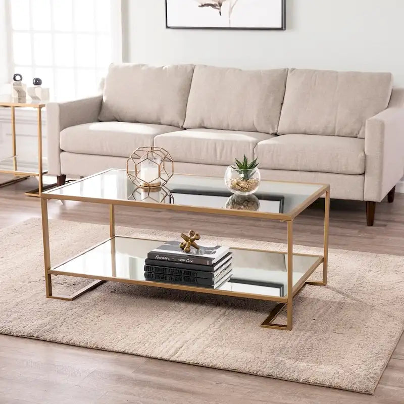  Glam Gold Metal Coffee Coffee Table