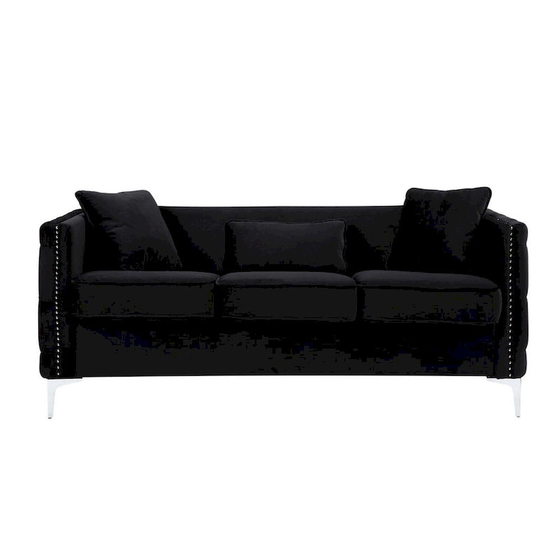 Ensemble de salon en velours noir