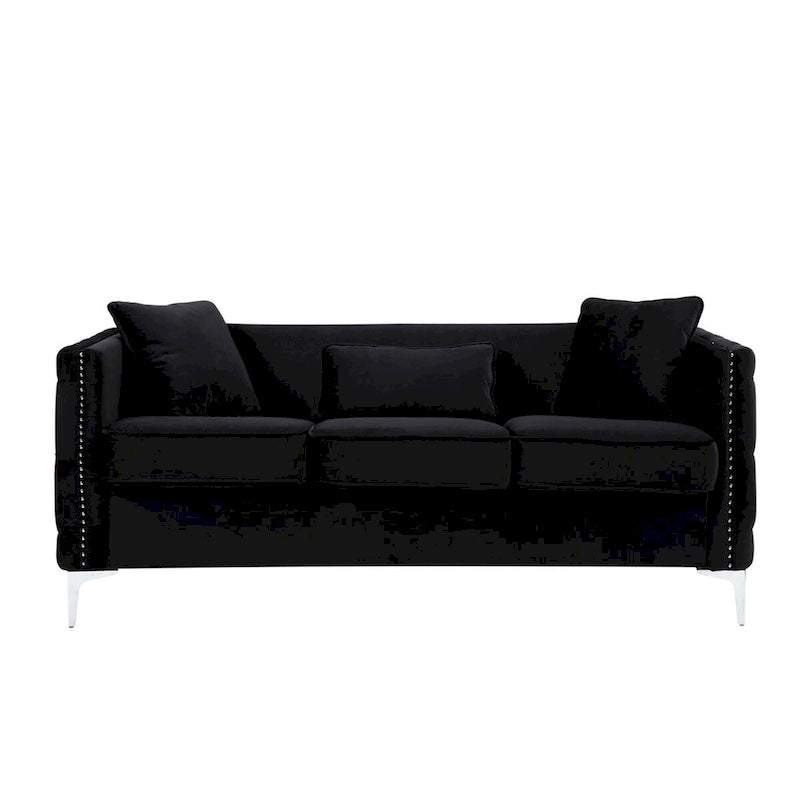 Ensemble de salon en velours noir