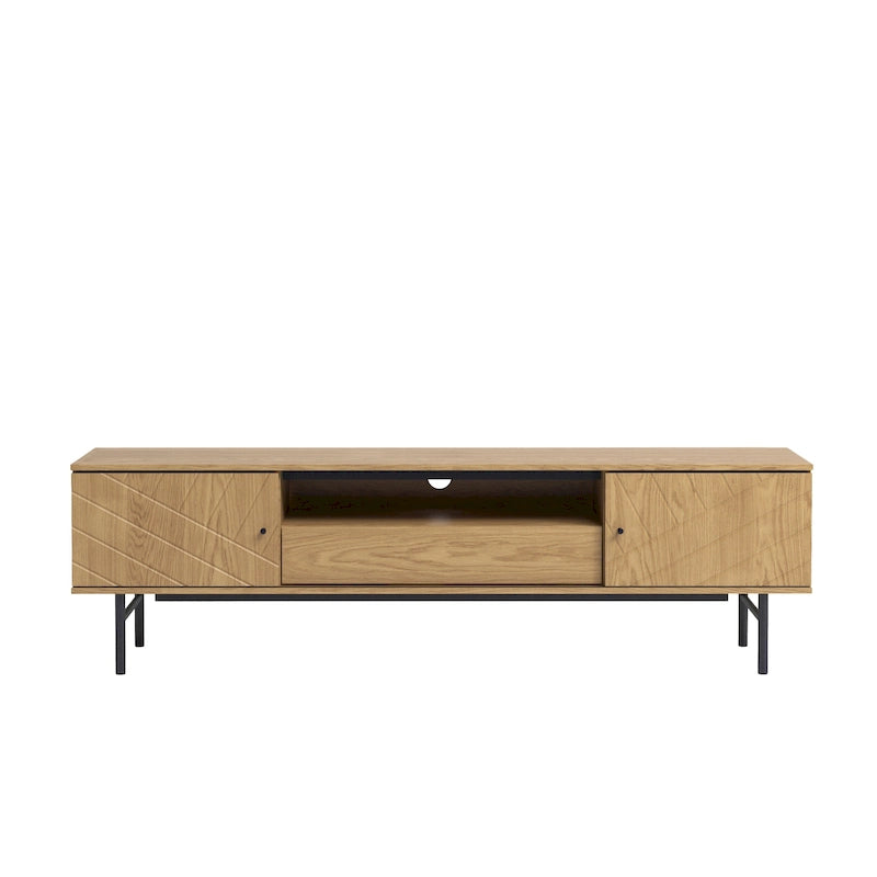 Meuble TV de 179 cm, effet chêne