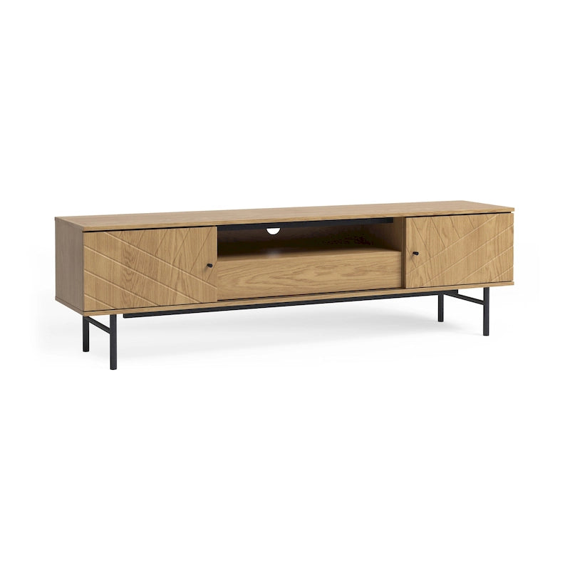 Meuble TV de 179 cm, effet chêne
