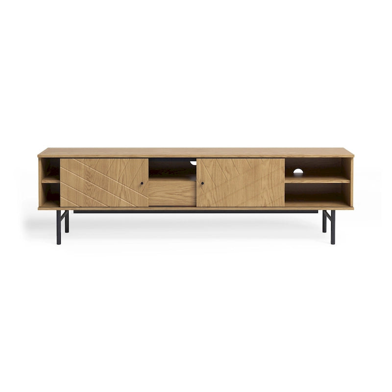 Meuble TV de 179 cm, effet chêne