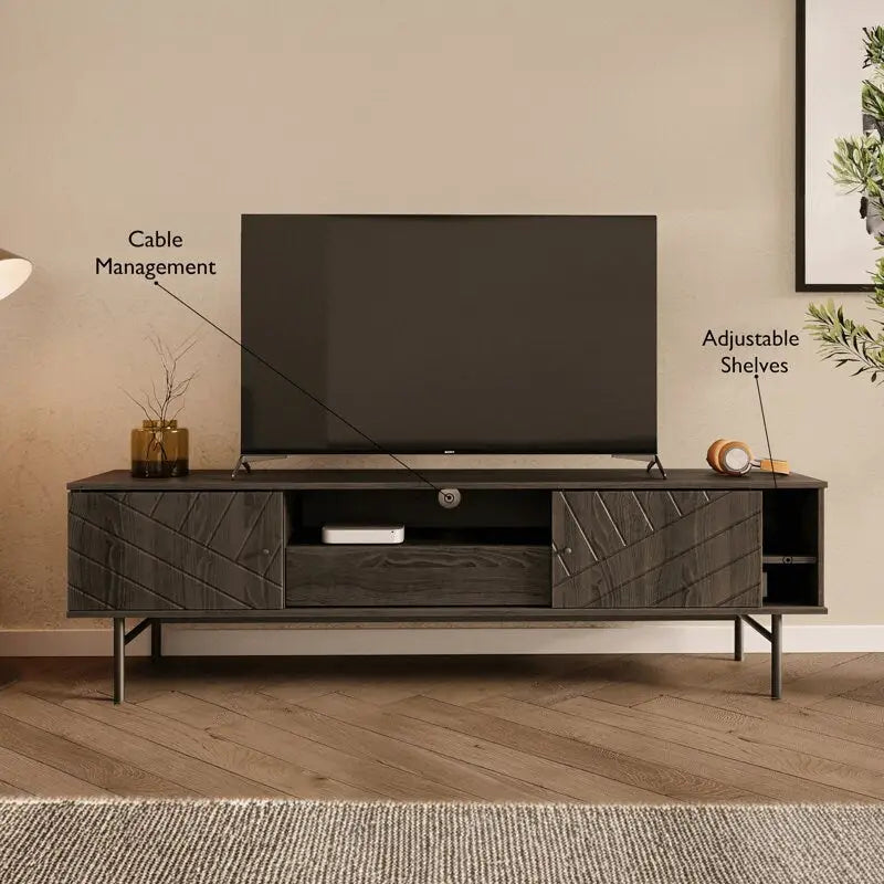 Meuble TV de 179 cm, effet chêne