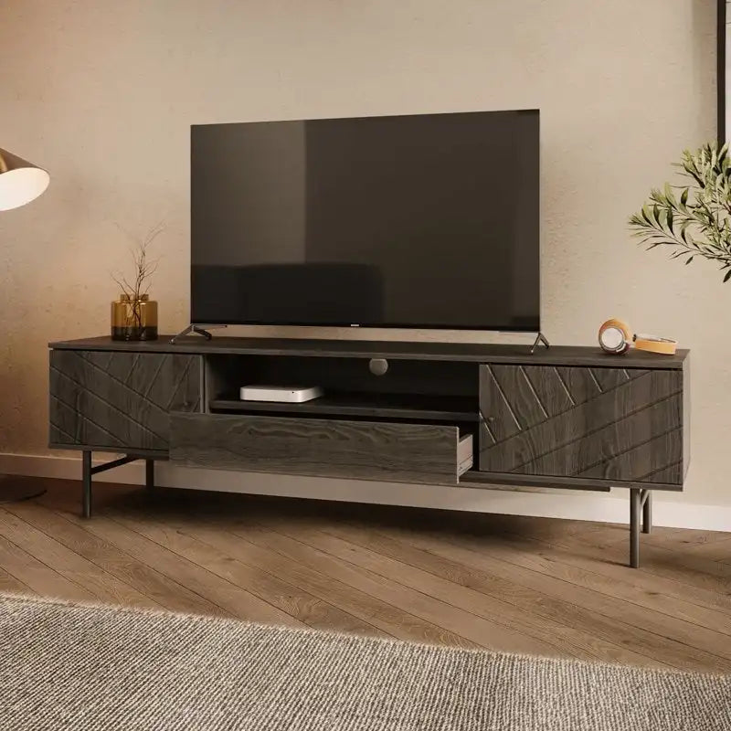 Meuble TV de 179 cm, effet chêne