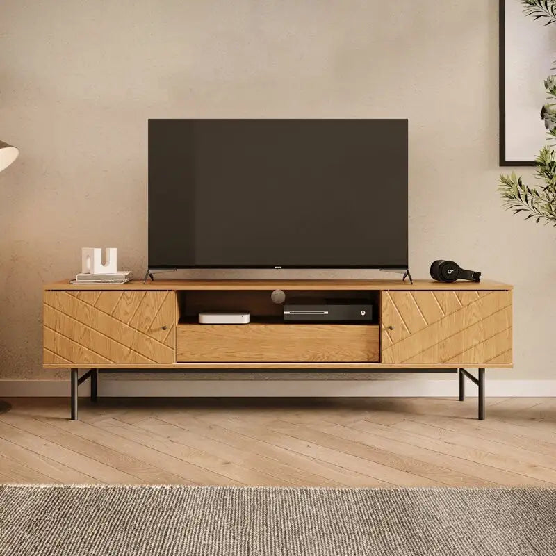 Meuble TV de 179 cm, effet chêne