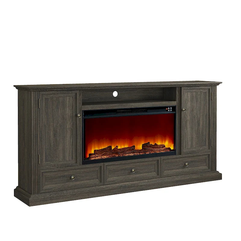 Meuble TV de ferme 72 avec cheminée - Peut accueillir un téléviseur jusqu'à 75 pouces - 73L x 35H x 14P