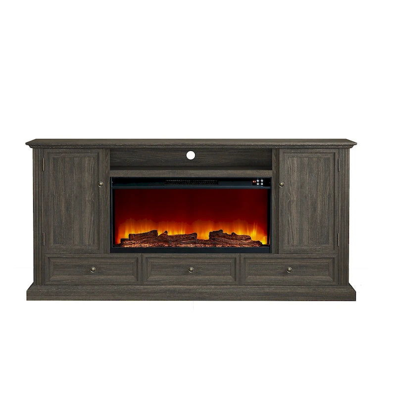 Meuble TV de ferme 72 avec cheminée - Peut accueillir un téléviseur jusqu'à 75 pouces - 73L x 35H x 14P