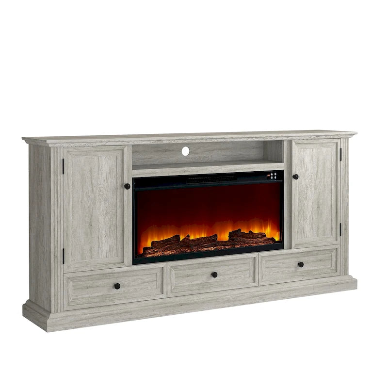 Meuble TV de ferme 72 avec cheminée - Peut accueillir un téléviseur jusqu'à 75 pouces - 73L x 35H x 14P