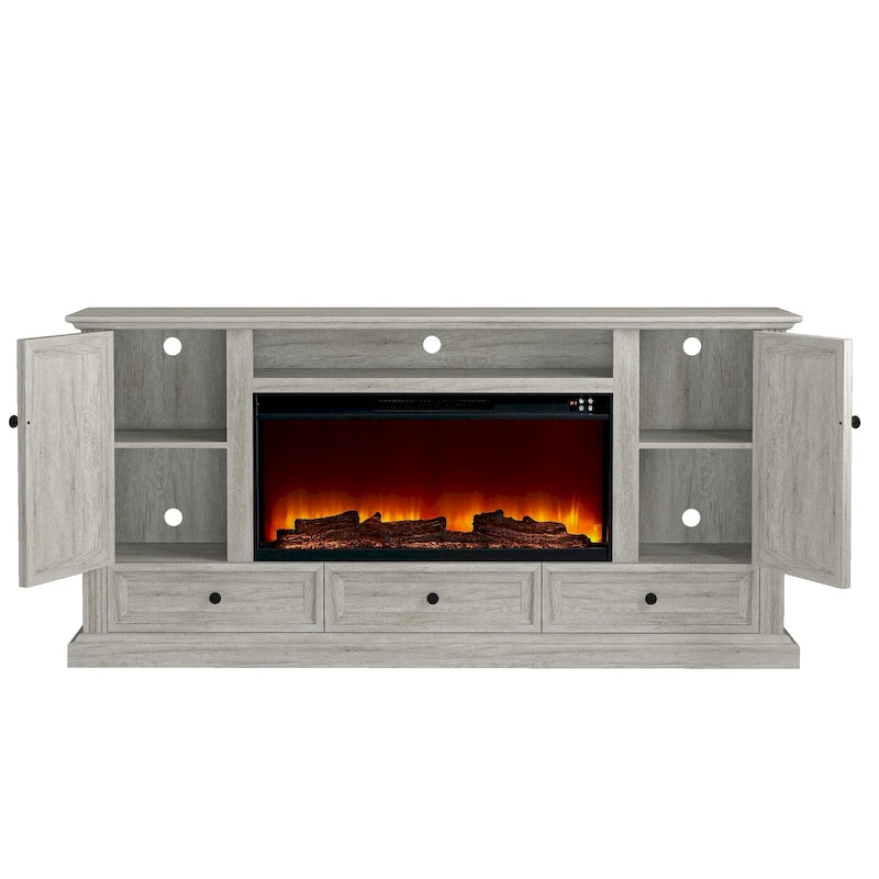 Meuble TV de ferme 72 avec cheminée - Peut accueillir un téléviseur jusqu'à 75 pouces - 73L x 35H x 14P