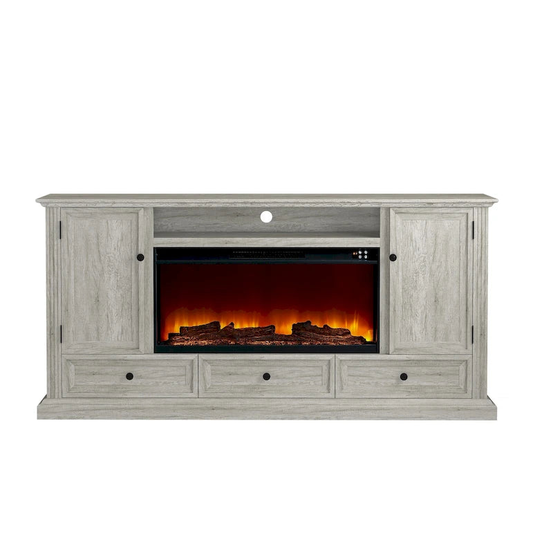 Meuble TV de ferme 72 avec cheminée - Peut accueillir un téléviseur jusqu'à 75 pouces - 73L x 35H x 14P