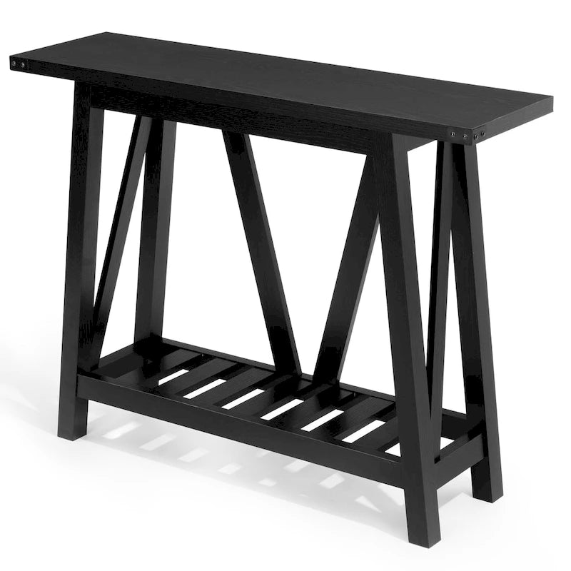 Table d'appoint de style ferme avec station de recharge, ports USB et prises électriques
