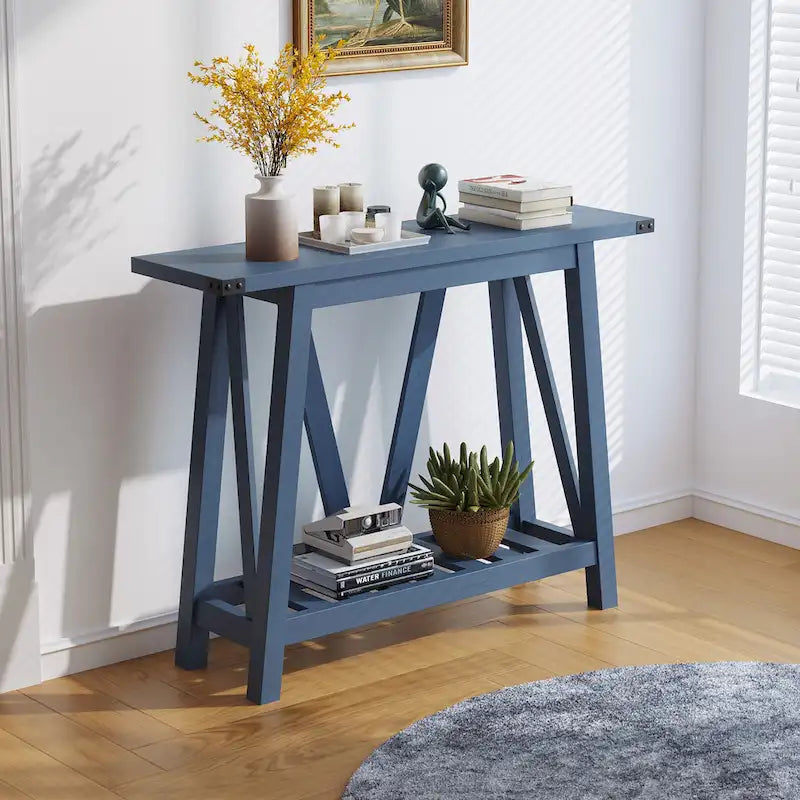 Table d'appoint de style ferme avec station de recharge, ports USB et prises électriques
