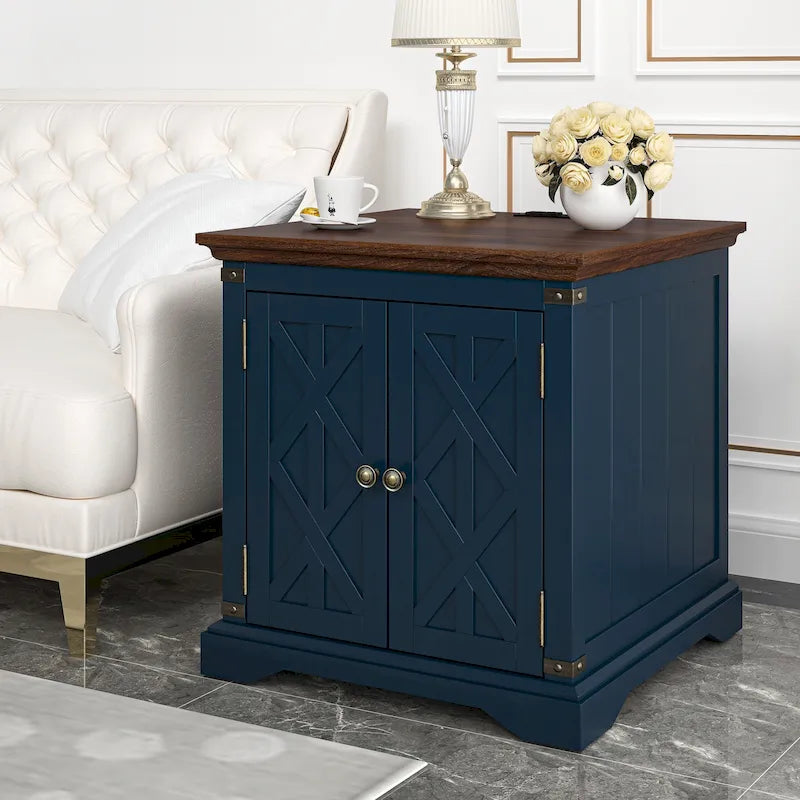 Table d'appoint de ferme avec station de recharge - 63,5 cm de hauteur